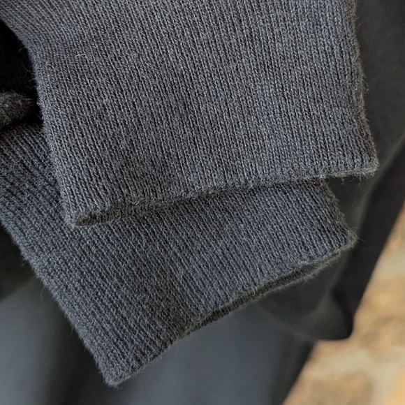 VTG 80s Jerzees Embroidered Roses Long Sleeve Crew Neck Sweatshirt Black Large - Picture 5 of 7